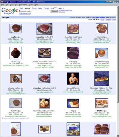 search for chocolate muffins